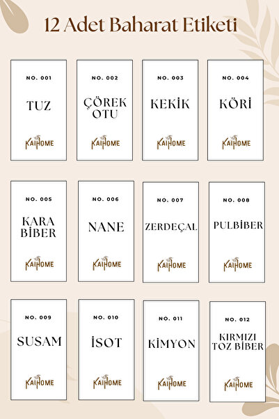 KaiHome Ahşap Merdiven Standlı 12li 300 ml Baharatlık 12 Adet Ahşap Kaşık