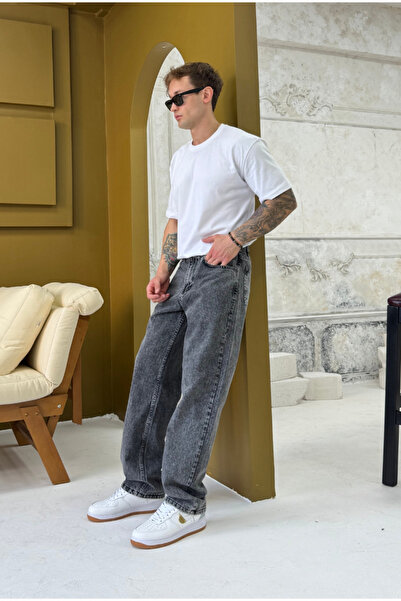 corfixman Baggy Gri Taşlama Pantolon