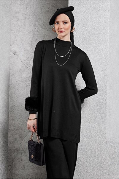 Alvina Knitwear Set 44950 - Fur Detailed Trousers