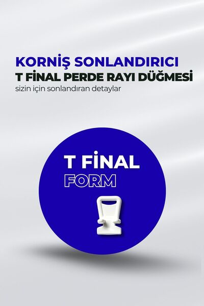Kornişsan Korniş Sonlandırıcı Kilit Stop: Yeni T Final Perde Rayı Düğmesi - 1...