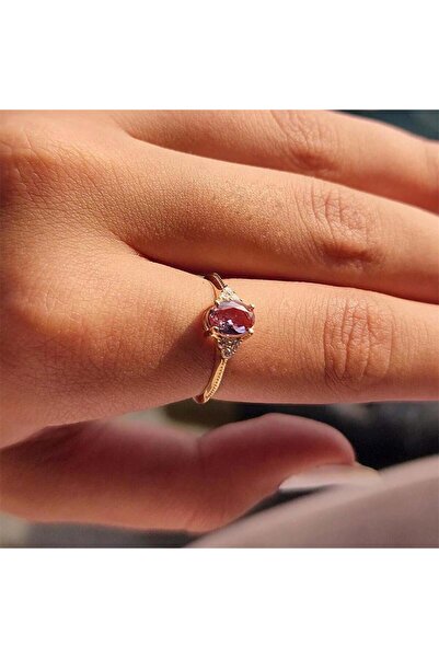 FasekGold Gümüş Yüzük - 1.05Karat Zultanit Tria Fantezi Gümüş Yüzük-Tria 925 ...