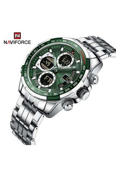 Naviforce ساعة يد رجالية فضية اللون Wlg1226