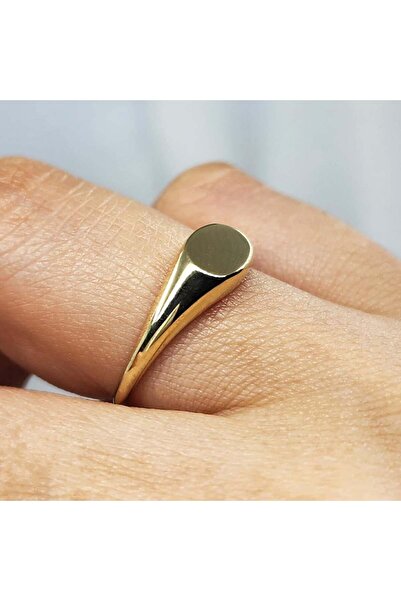 FasekGold Minimal Tasarım Oval Şövalye 925 Ayar Gümüş Yüzük