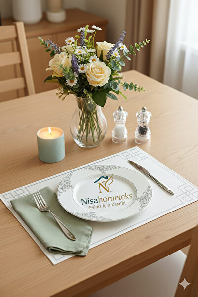 Nisahometeks 6 Pieces Rectangular Embroidered Linen American Tablecloth - Linen Supla