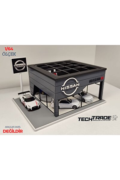 Tech Trade Nissan Diecast Showroom Garaj Diorama 1:64 Ölçek