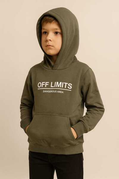 Atabay Kids Atabay 172-10-25 Men's Sweatshirt with Hood Off Limits Printed 2 Threads Size 5/8 Years