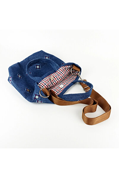 woodycord Geantă din denim brodat realizată manual - Funcțională și la modă