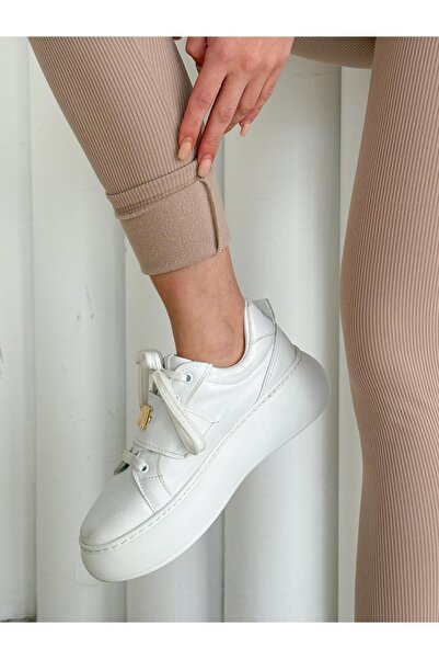 shaban Kadın Bej Renk İçi Polarlı Yüksek Bel Fitilli Toparlayıcı Beli Lastikli Şardonlu Kışlık Kadın Tayt