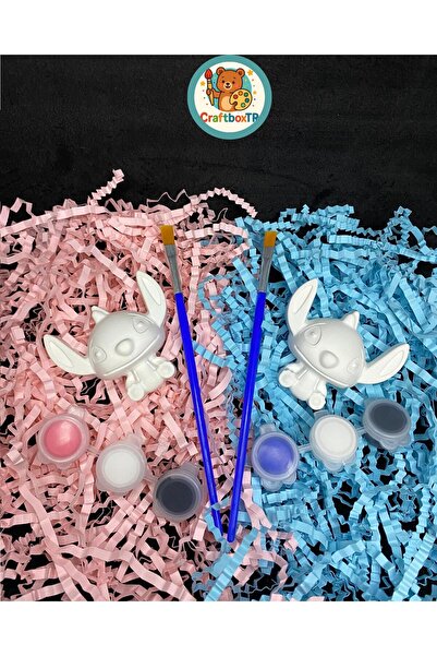 CRAFTBOXTR SEVGİLİLERE ÖZEL STİTCH&ANGEL TAŞ BOYAMA SETİ/Kendin Yap, Doğum Gü...