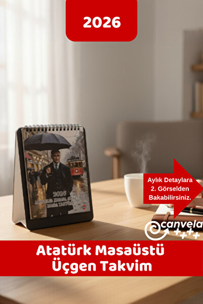İstisna Atatürk Masaüstü Takvimi Spiralli Üçgen Takvim