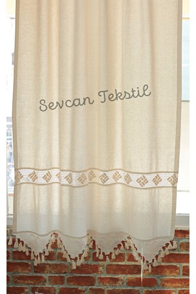 SEVCAN TEKSTİL ARAKARE DANTELLİ KETEN PERDE