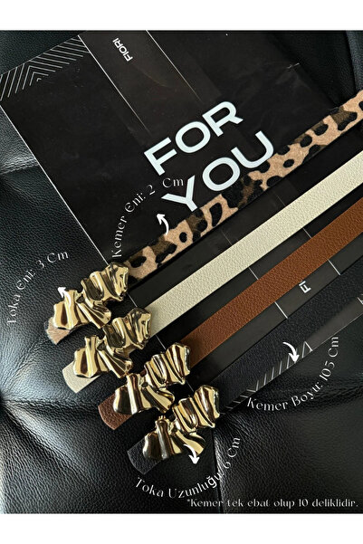 Fiori Curea pentru femei cu cataramă cu design din 4 piese, curea pentru hain...