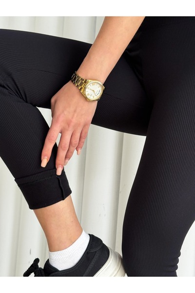 shaban Colanți de damă de iarnă, culoare neagră cu căptușeală din material po...