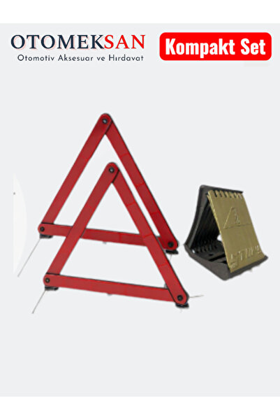 OTOMEKSAN EVA Çantalı Trafik Seti (Ekonomik Seri) – 2 Reflektör + Teker Takozu + Cam Buz Kazıyıcı | Aracınızın