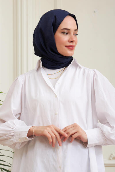 İpekhan Janjan Double Sided Shawl Navy Blue