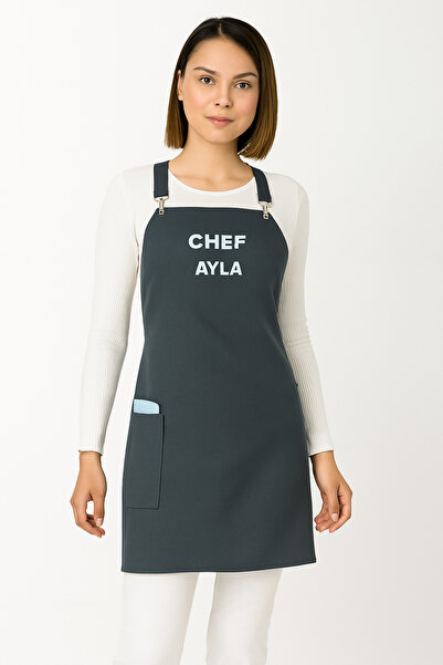 Mutfakta Moda Special Kitchen Cook Apron / Special Water and Stain Resistant Fabric Professional Master Chef Apron Anthracite