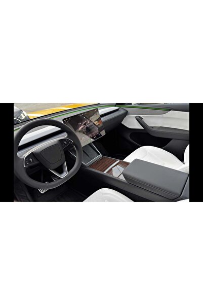 ODAC TUNING غطاء كونسول تسلا موديل Y جونيبر، غطاء تزييني، خشب الماهوجني، غطاء توربيدو، خشب البلوط الداكن