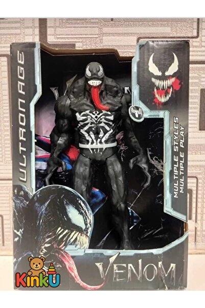KİNKU SİYAH VENOM FİGÜRÜ 20 cm - KALİTELİ VENOM FİGÜRÜ Pil Hediyeli