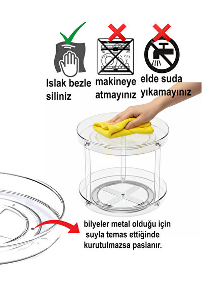 EVSTYLE 360 Degree Swivel 2 Layers Jewelry Makeup Organizer Multipurpose Organizer Cosmetic Organizer