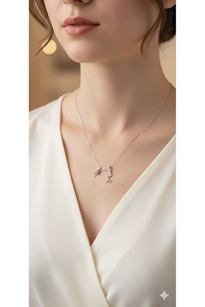 Papatya Silver 925 Ayar Anne Kız Çocuk Kolye.rose.gold.rodaj