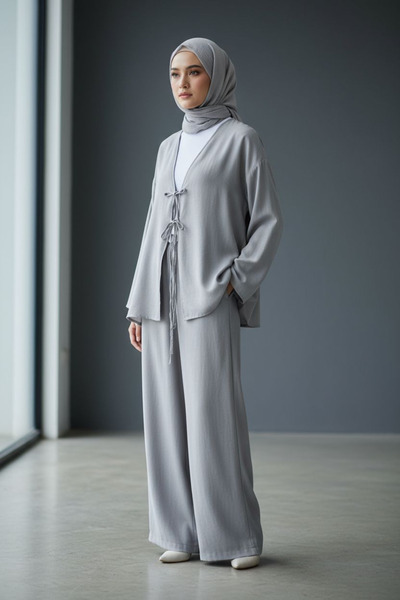 ENDAMIM Keten Pantolonlu Takım