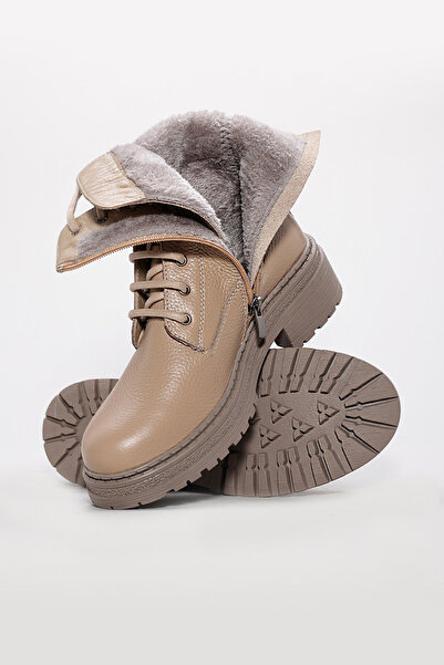 FAST STEP Hakiki Deri Kadın Kalın Taban Bot 257SZA621