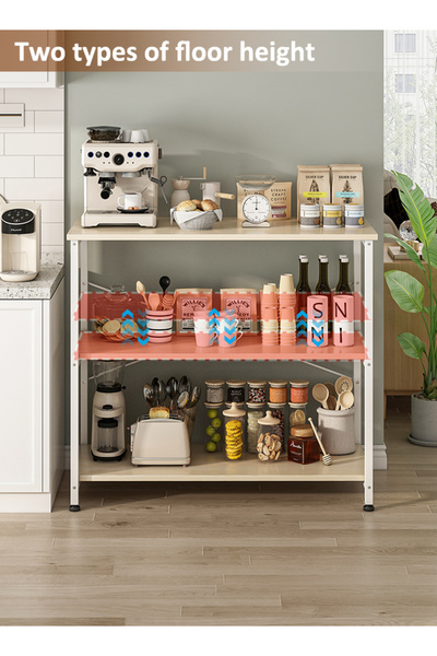 Bangiga 3-Tier Coffee Corner Table, Minimalist Multi-Purpose Storage Rack for Living Room & Kitchen