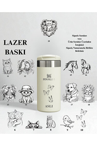 Stanley Kişiselleştirilmiş The Aerolight Transit Termos Bardak 0,35 L Özel Tasarım/İsimli Krem