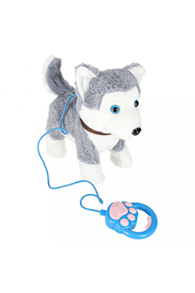 Ikonka Interactive Husky puppy for children, made of plush, with leash, size 22 x 13 x 23 cm