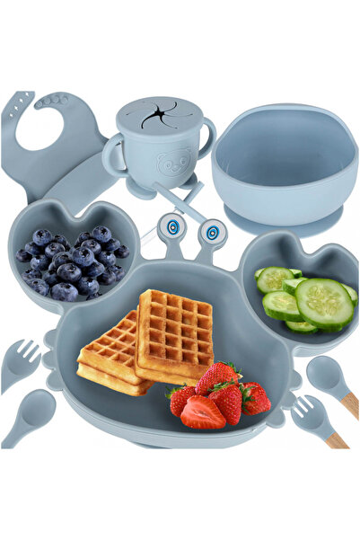 Ikonka Set complet de hranire copii, Ikonka, cu 9 piese din silicon, pentru d...