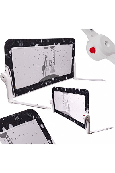 Ikonka Bariera de protectie pentru pat copii, Ikonka, pliabila, cu cadru meta...