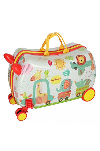 Ikonka Troller de voiaj pentru copii Zoo Animals, inchidere cu fermoar in dou...