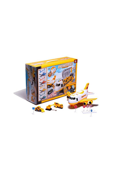 kik Set avion cu utilaje constructie Kik, Plastic, 3 ani+, Multicolor