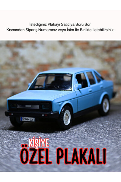 bebeym Murat 131 Metal Oyuncak Araba - Kişiye Özel Hediye Plakalı Murat 131 - Turkuaz - Mavi