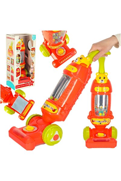 Ikonka Aspirator vertical fără fir pentru copii interactiv cu sunet zmeură