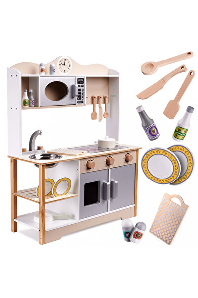 Ikonka Bucatarie din lemn pentru copii, Ikonka, echipata cu accesorii specifi...