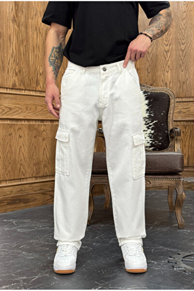 corfixman Baggy White Cargo Pants