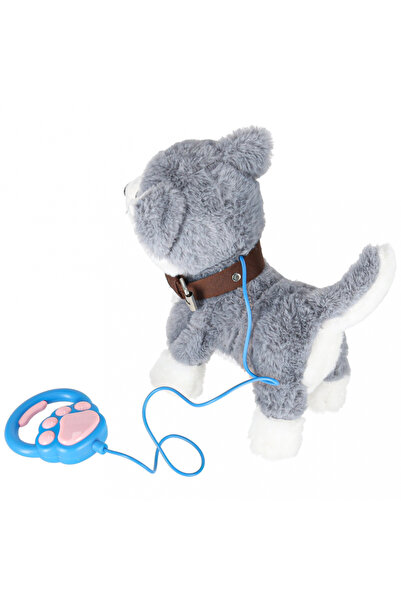 Ikonka Interactive Husky puppy for children, made of plush, with leash, size 22 x 13 x 23 cm