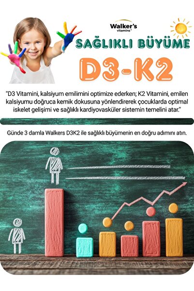 Walkers D3 K2 20 ml ( Zeytinyağı , Keten Tohumu Yağı ) Sprey Damla