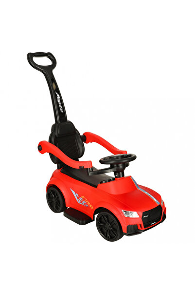 Ikonka Masinuta copii de impins cu maner sunete si lumini Red, prevazuta cu s...