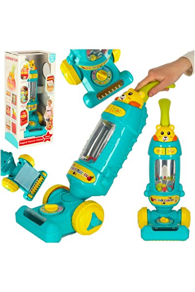 Ikonka Aspirator vertical fără fir pentru copii interactiv cu sunet albastru