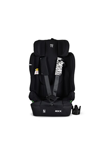 Moni Scaun auto fara isofix Rock, omologat R129/i-Size, cu suport pahar si jucarii, 76-150 cm, Negru