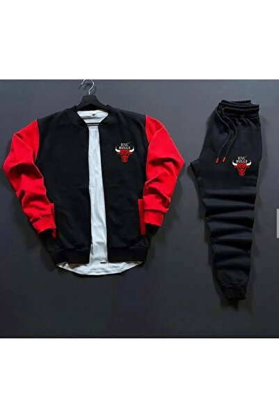 Risil-Nu Company سترة جامعية بسحاب من 3 خيوط من New Season Premium - طقم مكون من 2 بنطال رياضي من 3 خيوط