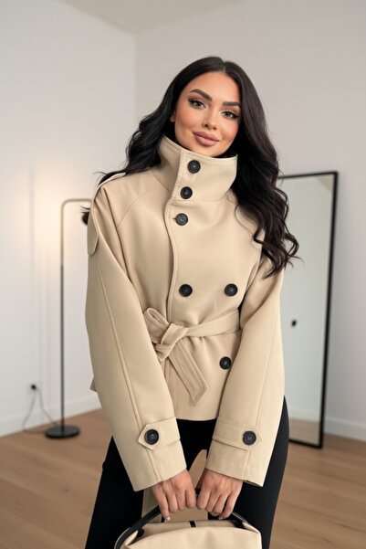 ALFUDO Moda Collection BSK DİK YAKA KISA TRENÇKOT CEKET