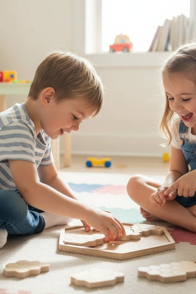 MONTETOYS لغز خشبي تعليمي على شكل خلية النحل