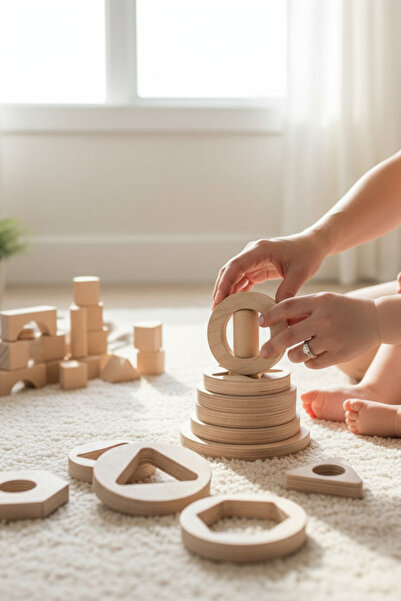 MONTETOYS Wooden Educational Geometric Vertical Puzzle Model Jigsaw