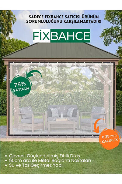 Fixbahce FixBahçe 4mx2.5m Şeffaf PVC Rüzgar Geçirmez Naylon Branda