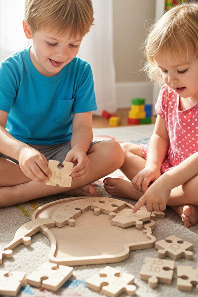 MONTETOYS لغز خشبي تعليمي على شكل رأس، نموذج لغز تركيب