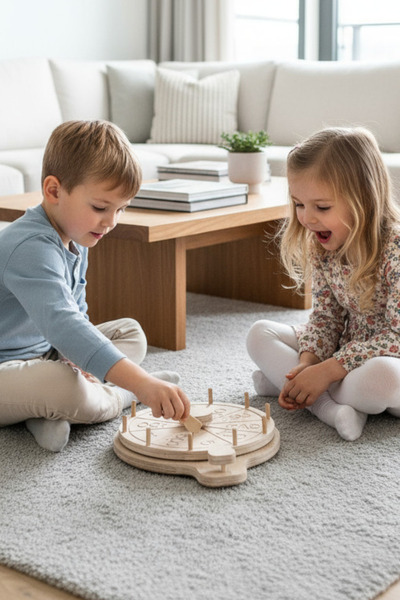 MONTETOYS Wooden Wheel Game