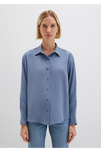 Mavi Tencel TM Liyosel Gömlek Loose Fit / Bol Rahat Kesim 1211373-70728